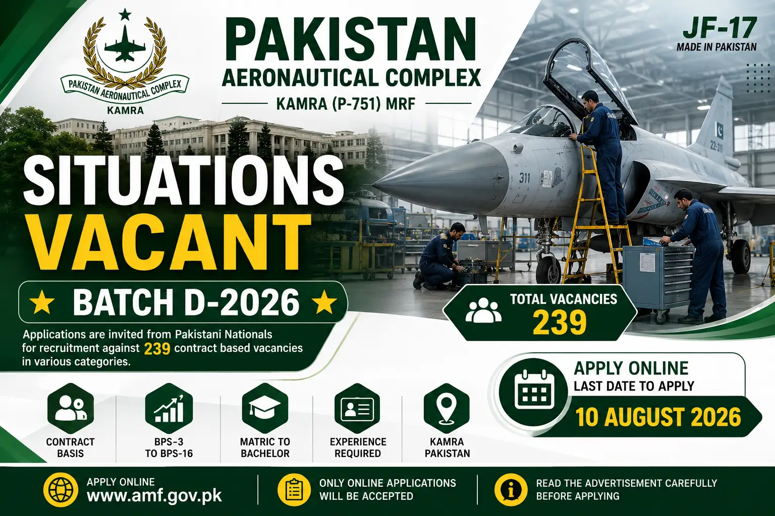 Read more about the article Pakistan Aeronautical Complex (PAC) Kamra Jobs 2026 | Apply Online
