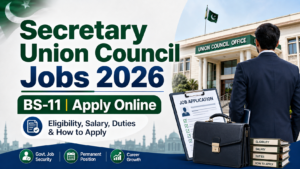 Read more about the article Secretary Union Council Jobs 2026 BS-11 Apply Online | Salary & Details